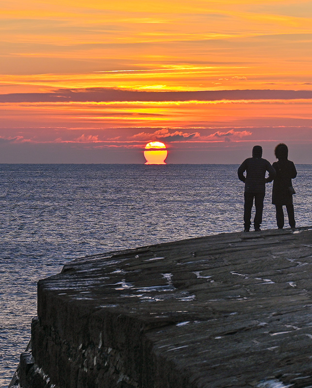 Omega sunset from the Cobb Lyme Regis